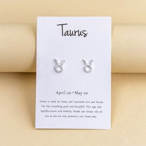 **JULANE* Silver Taurus Fashion Horoscope Earrings